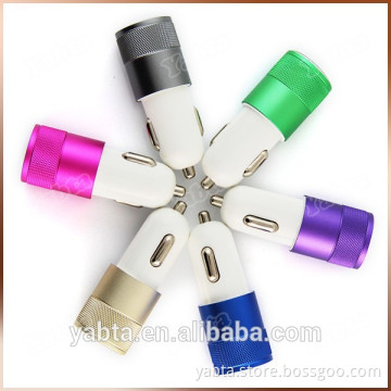 Newest OEM usb car charger, YABTA aluminium alloy dual usb car charger